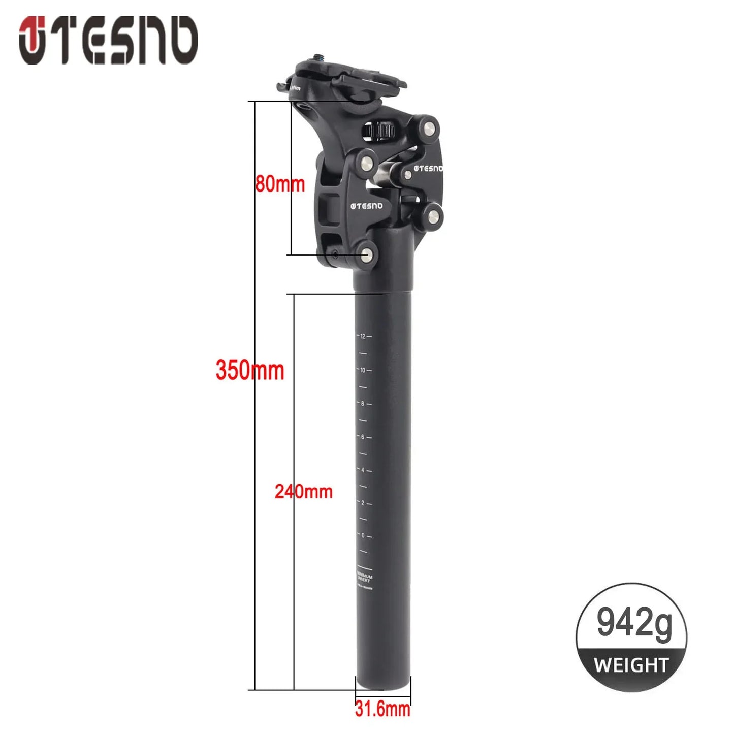 TESNO MTB Bicycle Shock Absorber Seatpost Bike Seat Post Dropper Manual Travel Height Suspension 27.2/30.9/31.6Mm Bike Seat Tube