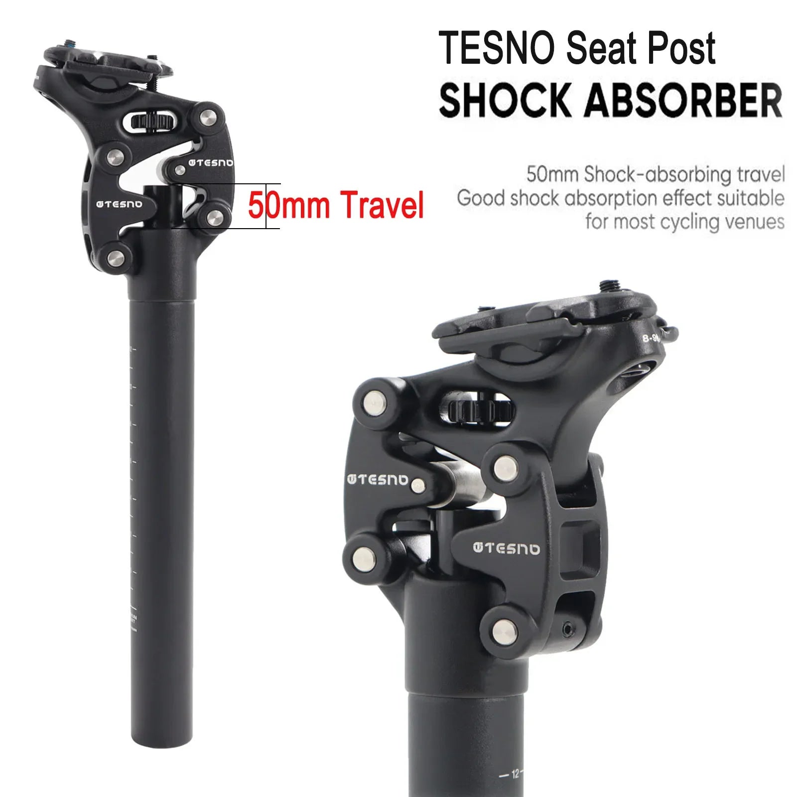 TESNO MTB Bicycle Shock Absorber Seatpost Bike Seat Post Dropper Manual Travel Height Suspension 27.2/30.9/31.6Mm Bike Seat Tube