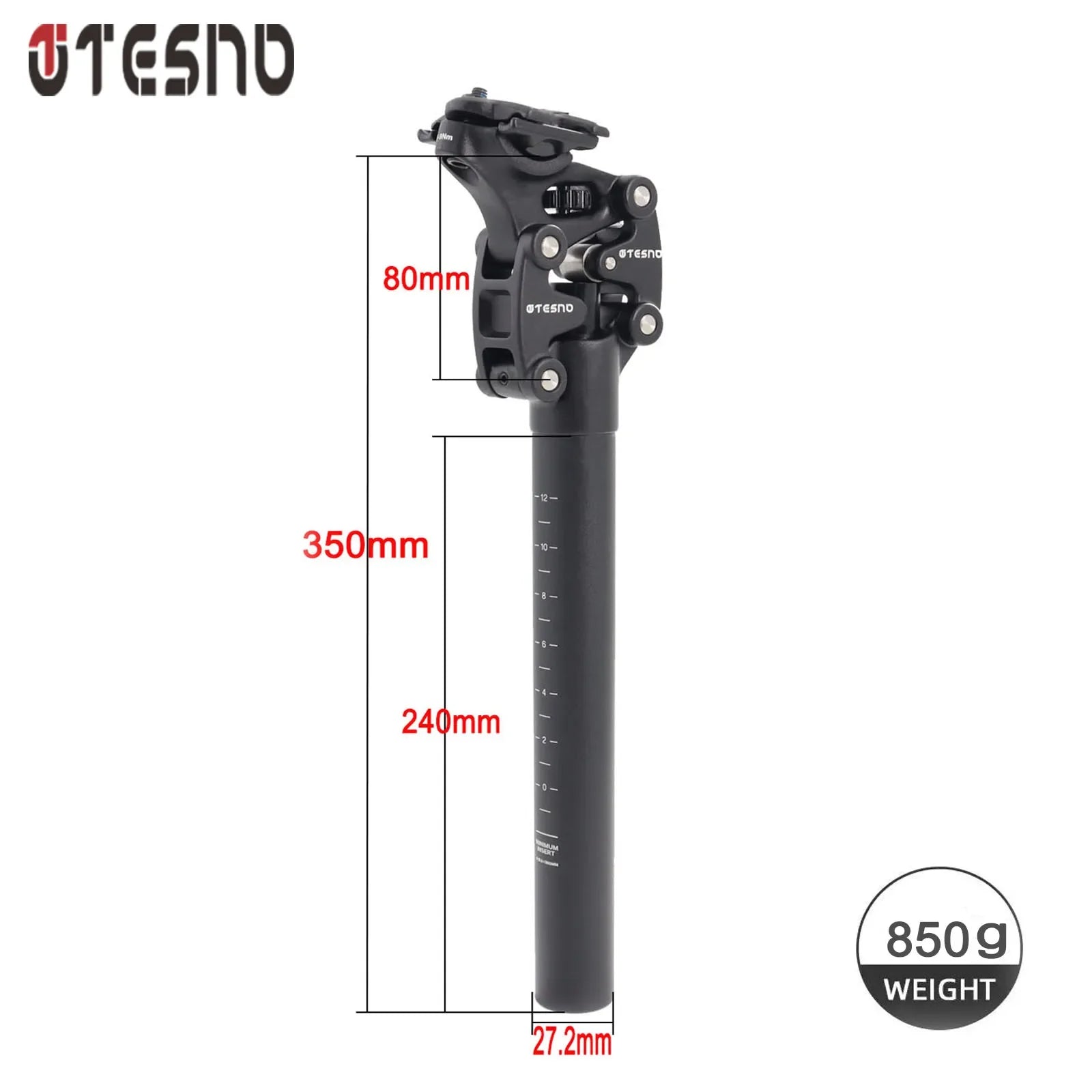 TESNO MTB Bicycle Shock Absorber Seatpost Bike Seat Post Dropper Manual Travel Height Suspension 27.2/30.9/31.6Mm Bike Seat Tube